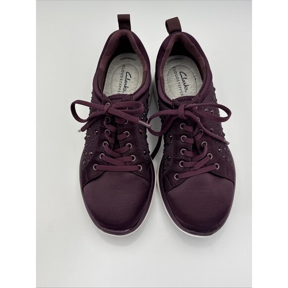 Clarks Cloudsteppers Ezera Ave Sneakers Women’s Size 7 M Burgundy Plum Lace-Up - Picture 4 of 12